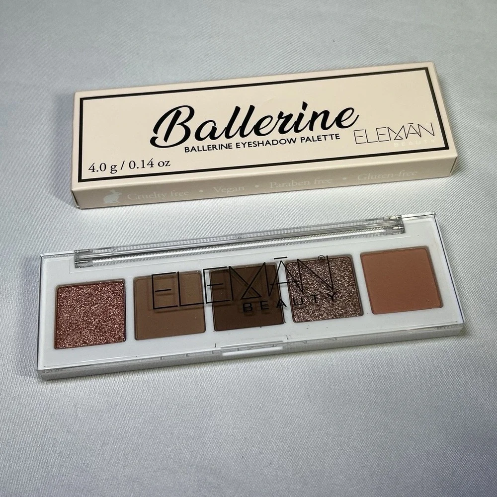 Eleman Eyeshadow 5 Pan Ballerine Palette‎ Matte Shimmer Pink Nude Wet Dry New